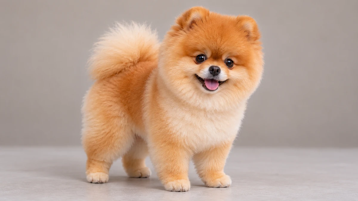 Pomeranian Boo köpek — turuncu (orange) renk