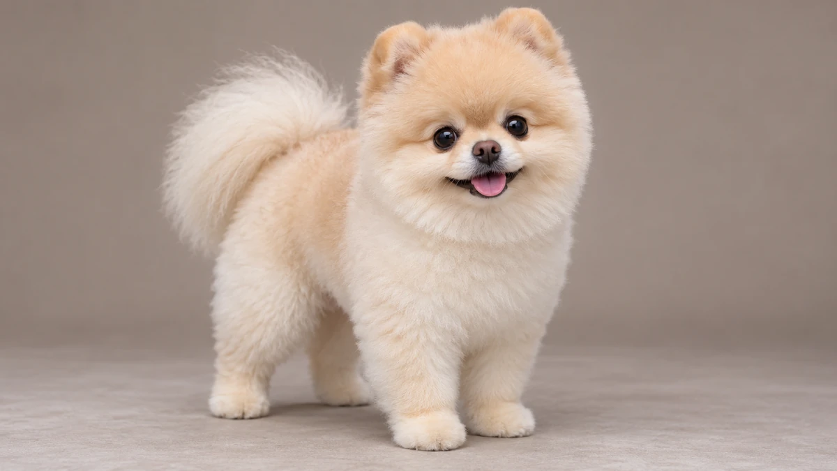 Pomeranian Boo köpek — krem renk