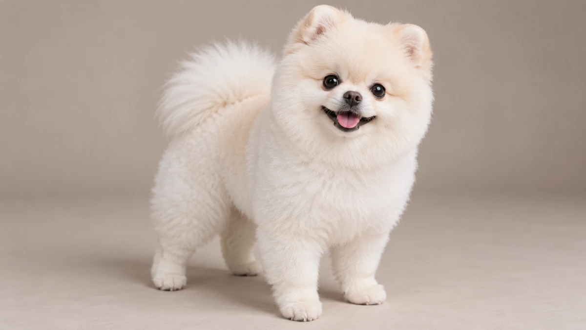 Pomeranian Boo köpek — beyaz renk