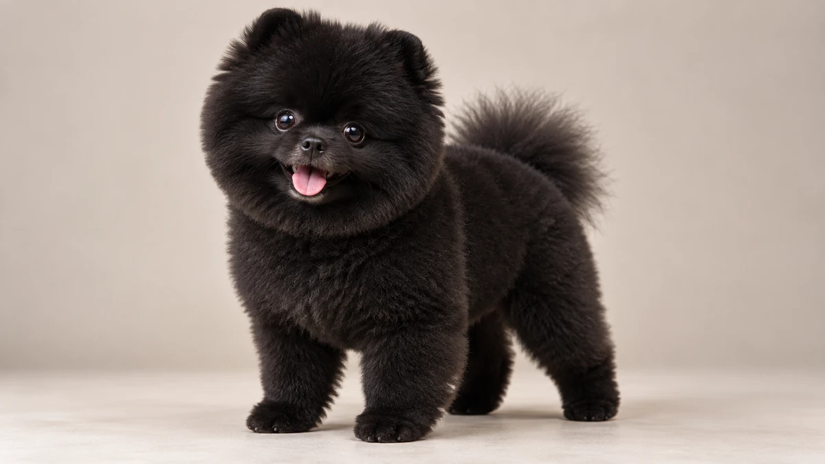Pomeranian Boo köpek — siyah renk