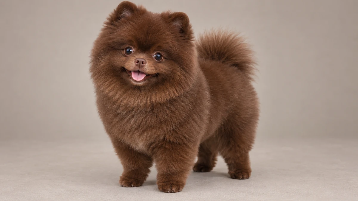 Pomeranian Boo köpek — çikolata renk