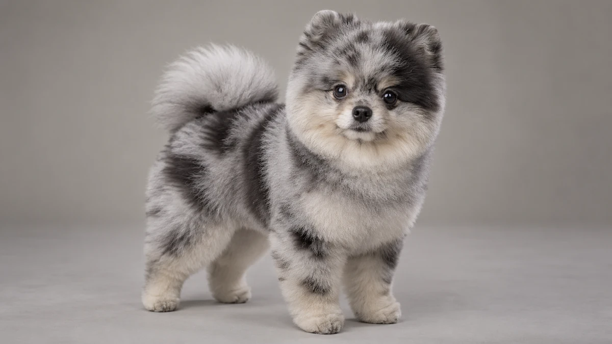 Pomeranian Boo köpek — merle renk