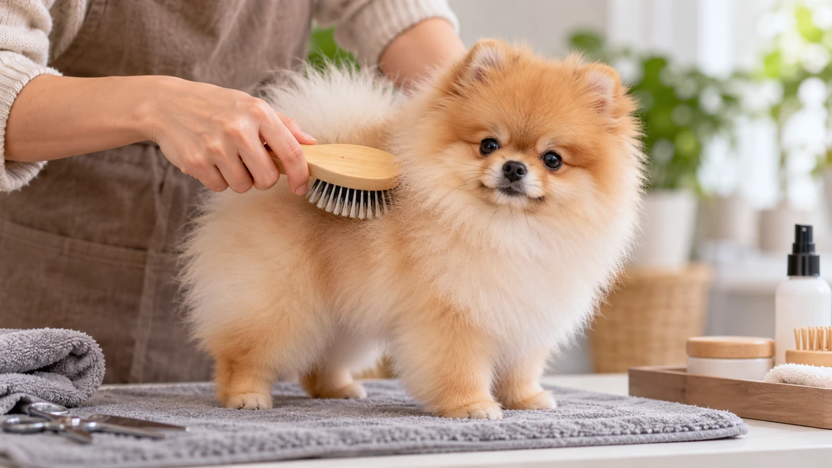 Pomeranian Boo köpek — çocuklarla oyun