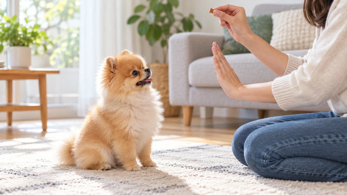 Pomeranian Boo yavru köpek — komut ve eğitim